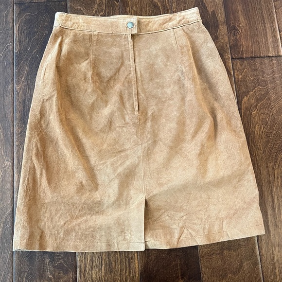 Vintage brown Leather suede skirt Faded Glory size S EUC Yellowstone - Picture 3 of 6